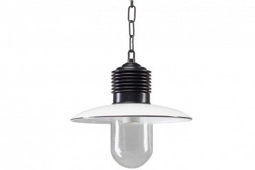 Lampa Ampere svart/vit, handtillverkad taklampa i vit och svart aluminium. Lampa i industristil! Bredd: 31 cm i diameter.