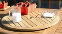 Teak snurrbricka Lazy Susan - 50 cm i diameter