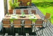 Möbelgrupp Morena i teak och aluminium, bord 250X100cm!