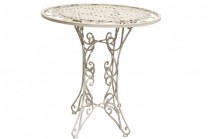Cafébord Totra Romantik, runt bord i vitt metal. Mått: 73 cm i diameter.