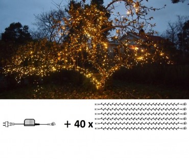 Maxpaket - Komplett paket med LED-belysning som lindas tätt runt grenar och stam på träd.