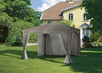 Paviljong Grand Delux 3,5x3,5 m - svarta stommar med grått tak